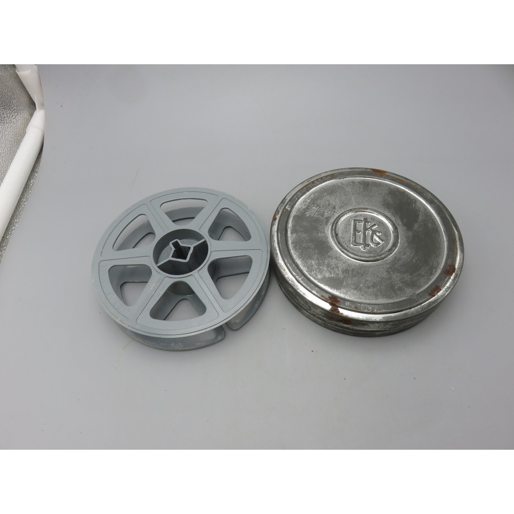 Vintage Kodak 16mm Film Reel and EKC Metal Storage Tin Canister Made in USA